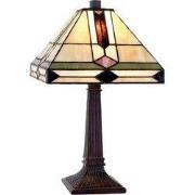 Lumilamp Tiffany Tafellamp 30x30x37 cm Bruin Groen Glas