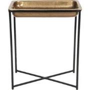 Clayre & Eef Bijzettafel  53x54x62 cm Koperkleurig Aluminium Rechthoek