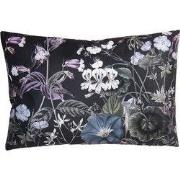 Clayre & Eef Sierkussen  60x40 cm Zwart Synthetisch Rechthoek Bloemen ...