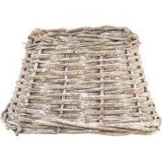 Clayre & Eef Lampenkap  21x21x14 cm Bruin Rotan Vierkant Stoffen Lampe...