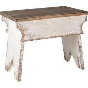 Clayre & Eef Plantentafeltje  47x29x38 cm Wit Bruin Hout Rechthoek Pla...