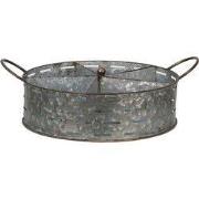 Clayre & Eef Vakkenbak 5 vakken  43x34x15 cm Grijs Metaal Rond Bloempo...