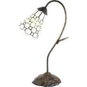 Lumilamp Tiffany Tafellamp 48 cm Bruin Wit Polyresin