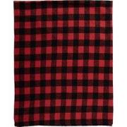 Clayre & Eef Plaid  130x170 cm Rood Zwart Polyester Ruiten Deken