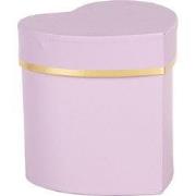 Clayre & Eef Geschenkdoos 10x10x10 cm Paars Karton Hartvormig