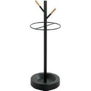 Paraplubak van beukenhout en zwart metaal - H73 cm