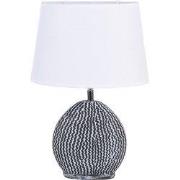 Clayre & Eef Tafellamp  26x19x38 cm  Wit Grijs Kunststof Ovaal Bureaul...