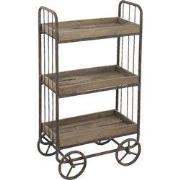 Clayre & Eef Keukentrolley  51x26x94 cm Bruin Hout Ijzer Rechthoek Bak...