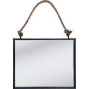 Clayre & Eef Spiegel  50x40 cm Zwart MDF Rechthoek Grote Spiegel