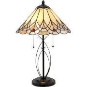Lumilamp Tiffany Tafellamp Ø 40x60 cm Beige Glas