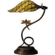 Lumilamp Tiffany Tafellamp Ø 34x45 cm Groen Bruin Glas Libelle