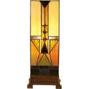 Lumilamp Tiffany Tafellamp 18x18x45 cm Beige Bruin Glas