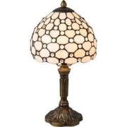 LumiLamp Tiffany Tafellamp  Ø 20x38 cm  Wit Bruin Glas Tiffany Bureaul...