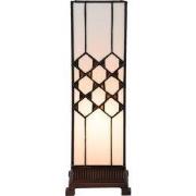 Lumilamp Tiffany Tafellamp 12x12x36 cm Wit Glas