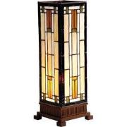 Lumilamp Tiffany Tafellamp 12x12x35 cm Beige Bruin Glas