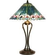 Lumilamp Tiffany Tafellamp Ø 48x73 cm Groen Roze Glas
