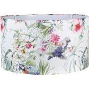 Clayre & Eef Lampenkap Hanglamp  Ø 53x30 cm Wit Roze Textiel Rond Pape...