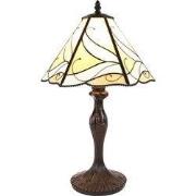LumiLamp Tiffany Tafellamp  Ø 31x43 cm  Beige Wit Glas Kunststof Tiffa...