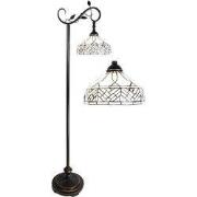 LumiLamp Tiffany Vloerlamp  152 cm Bruin Beige Glas Staande Lamp