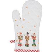 Clayre & Eef Kind Ovenwant  12x21 cm Wit Rood Katoen Notenkrakers Oven...