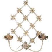 Clayre & Eef Wandlamp  43x16x55 cm Beige Goudkleurig Ijzer Muurlamp