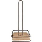 Clayre & Eef Keukenrolhouder  15x15x32 cm Bruin Ijzer Hout Rollenhoude...