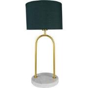 Clayre & Eef Bureaulamp  Ø 28x62 cm  Groen Goudkleurig Ijzer Textiel T...