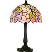 LumiLamp Tiffany Tafellamp  Ø 30x50 cm Roze Glas Tiffany Bureaulamp