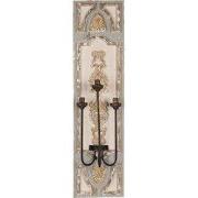 Clayre & Eef Wandlamp  31x19x120 cm Beige Grijs Hout IJzer Muurlamp