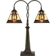 Lumilamp Tiffany Tafellamp 48x66 cm Beige Bruin Glas