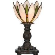 Lumilamp Tiffany Tafellamp Ø 18x30 cm Wit Groen Glas