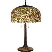 LumiLamp Tiffany Tafellamp  Ø 46x72 cm Groen Roze Glas Tiffany Bureaul...