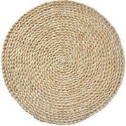 Clayre & Eef Placemat Ø 38 cm Beige Stro Rond Tafelmat