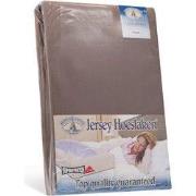 H&D Dubbel Jersey Hoeslaken - Taupe Eenpersoons 80x200cm - 100% Katoen...