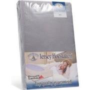 H&D Dubbel Jersey Hoeslaken - Grijs Lits-jumeaux 180x200cm - 100% Kato...