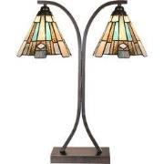 LumiLamp Tiffany Tafellamp 48x19x57 cm Bruin Glas Kunststof