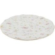 Clayre & Eef Dinerbord  Ø 26 cm Wit Roze Porselein Rond Bloemen Eetbor...