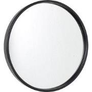 Fragix Boston wandspiegel rond - Zwart - Metaal - Ø35cm - Industrieel