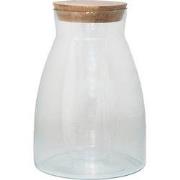 Clayre & Eef Voorraadpot  Ø 18x26 cm Glas Hout Voorraadbus
