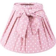 Clayre & Eef Lampenkap  Ø 22x14 cm Roze Wit Katoen Stippen Stoffen Lam...