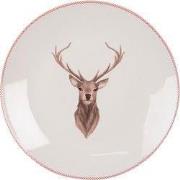 Clayre & Eef Ontbijtbord  Ø 20 cm Beige Bruin Porselein Hert Bord