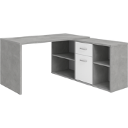 Hoekbureau met moduleerbaar bureau, ladekast en opbergplanken - Lex