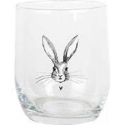Clayre & Eef Waterglas 300 ml Transparant Glas Konijn Drinkbeker