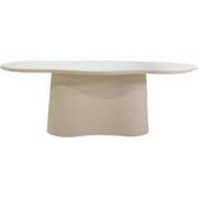 Eettafel Organisch 220cm - Beige Betonlook - Mat Gelakt
