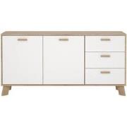 Dressoir met 2 deuren, 3 lades eikendecor en wit B147,2 cm  STORM