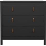 Ladekast met 3 lades matzwart B82,3 cm  BARCELONE