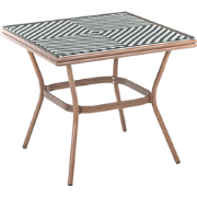 Beliani RIFREDDO - Tuintafel-Zwart-PE rotan