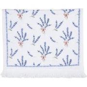 Clayre & Eef Gastendoekje  40x66 cm Wit Paars Katoen Lavendel Toilet h...