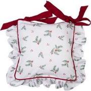 Clayre & Eef Kussenhoes Stoelkussen  40x40 cm Wit Rood Katoen Vierkant...
