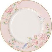 Clayre & Eef Dinerbord  Ø 27 cm Roze Wit Porselein Bloemen Eetbord
